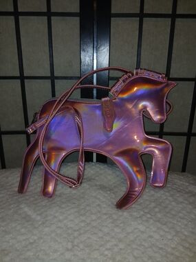 Iridescent Pink Horse Crossbody Bag